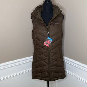 NWT Columbia Women's Brown Long Vest, Size medium